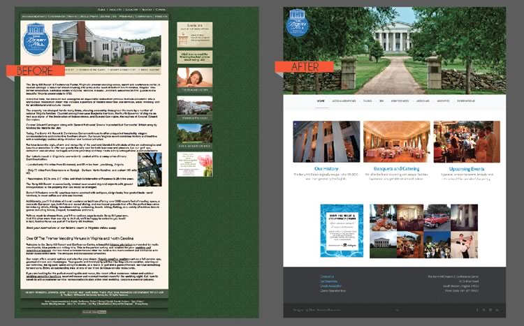 Berry Hill Resort before and after website redesign