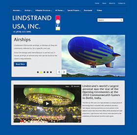 lindstrand usa airship manufacturer website design
