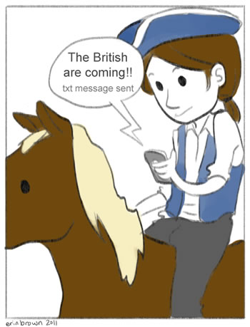 Paul Revere social media cartoon