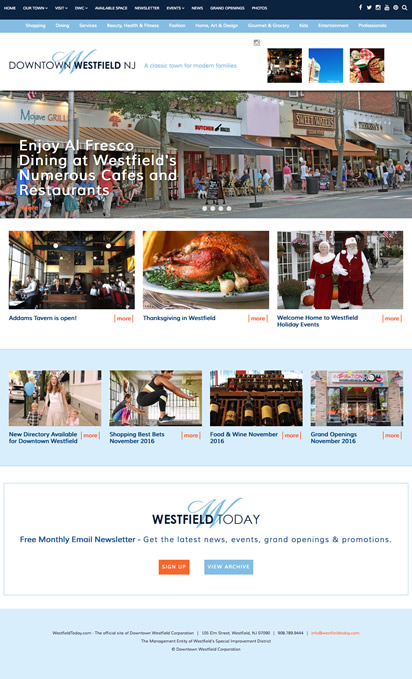 Downtown Westfield NJ rebranding and website design