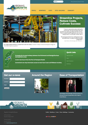 Virginia's Growth Alliance regional economic development website design