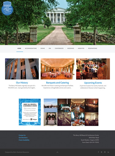 Berry Hill Resort website design