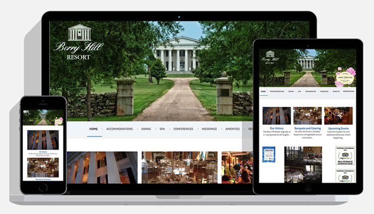 Berry Hill Resort, South Boston VA website design