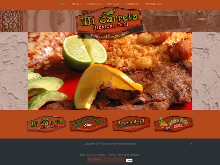 Mi Carreta Mexican Restaurants Website Design Launched