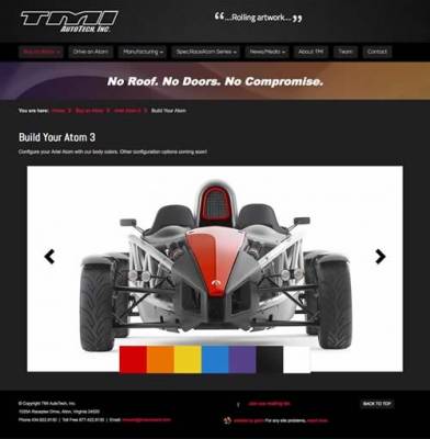 Ariel Atom interactive configurator