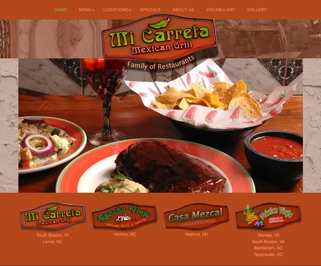 Mexican Restaurant Chain website design
