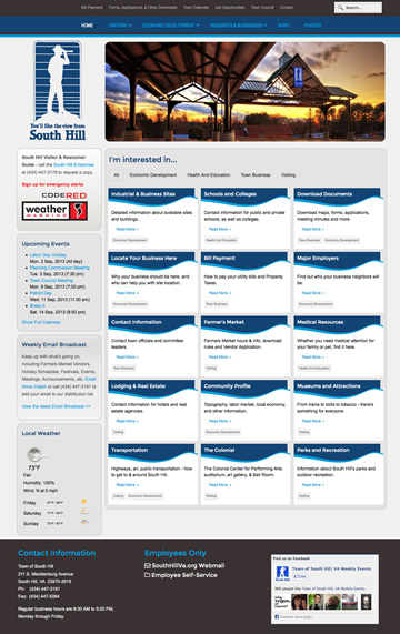 Town of South Hill website design