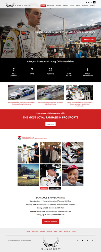 NASCAR driver website
