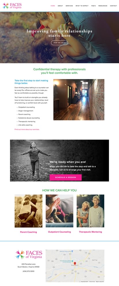 FACES of Virginia Website Design